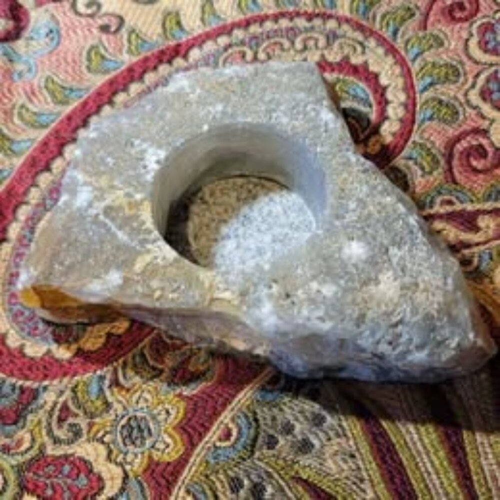 Raw Quartz Candle Holder (c)